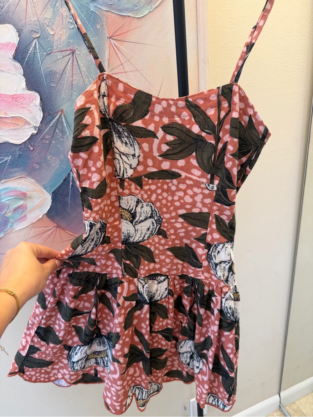 Floral Ruffle dress in Dusty Rose